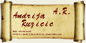 Andrija Ružičić vizit kartica